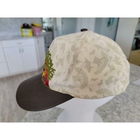 Disney Animal Kingdom Tan Real‎ Leather Bill Hat Adult One Size Adjustable - Picture 4 of 10
